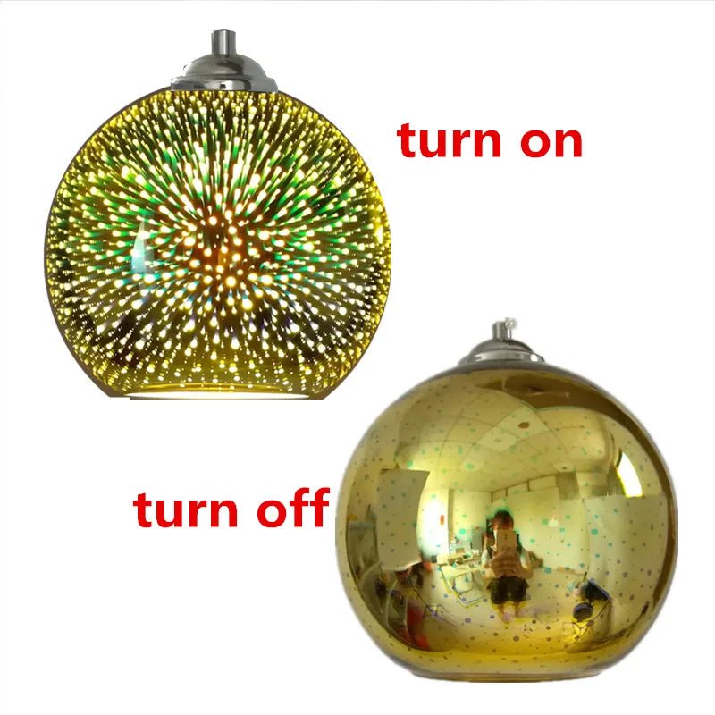Art Deco Glass Globe Pendant Light in Gold or Silver - Decorbites