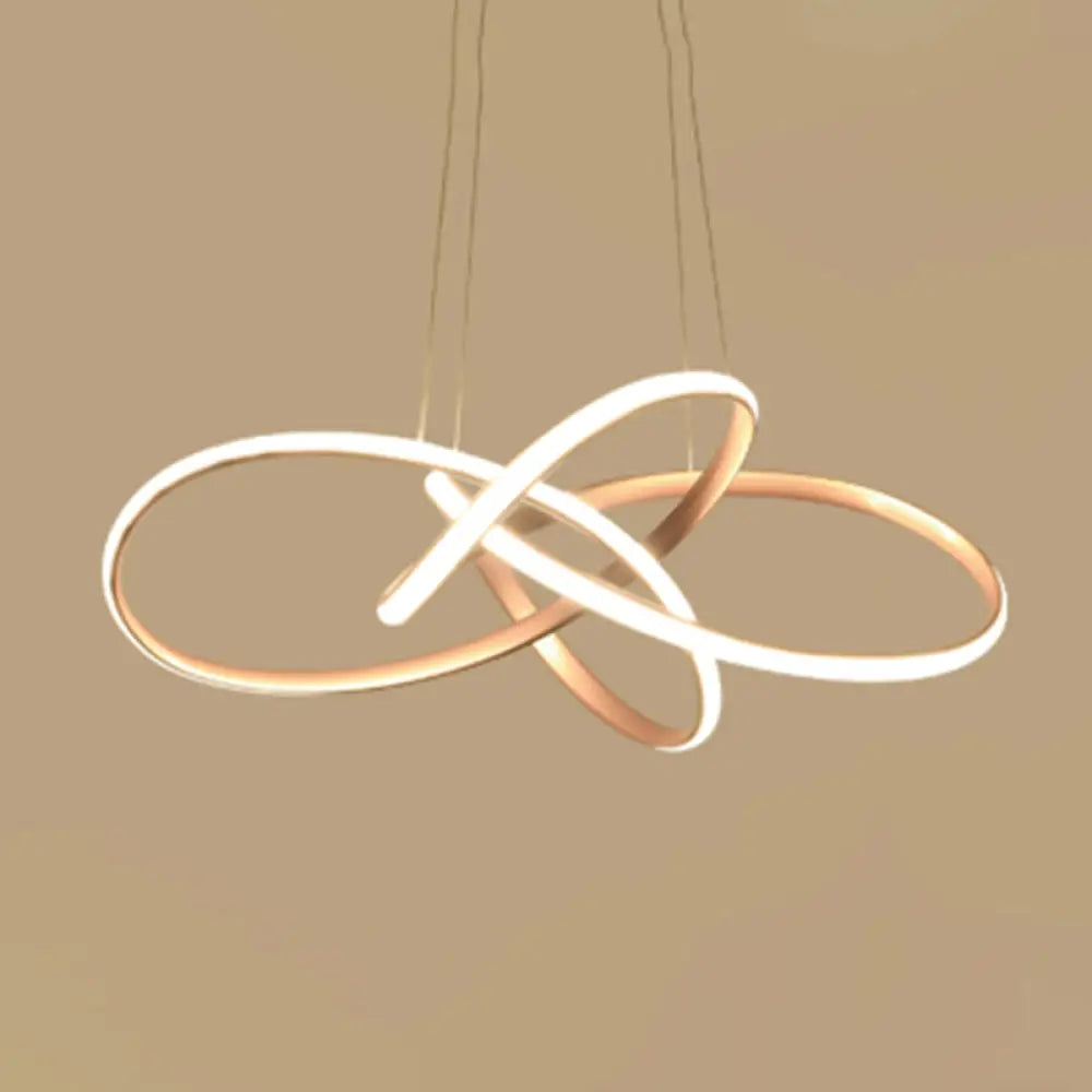 Lámpara de techo LED Art Déco dorada con motivos florales - Elegante lámpara colgante de metal para el comedor