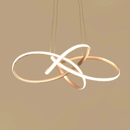 Lámpara de techo LED Art Déco dorada con motivos florales - Elegante lámpara colgante de metal para el comedor