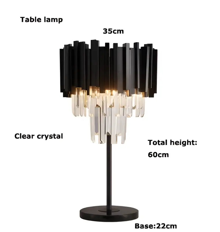 Black metal floor lamp with cascading clear crystal accents for elegant decorbites crystal marble led lighting