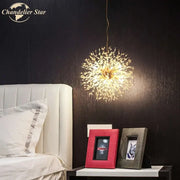 Art deco golden crystal star led chandelier with delicate branching arms and warm led lights for living room decorbites crystal star