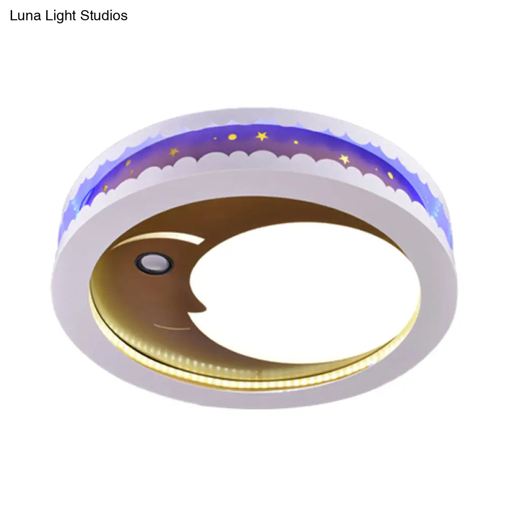 DecorBites™ Art Deco LED Flush Ceiling Light for Kids' Bedrooms - Acrylic Circle Design