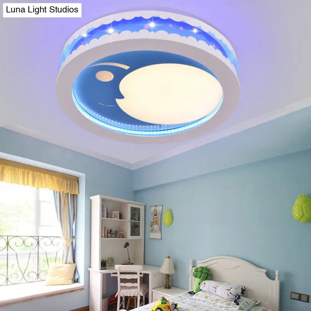 DecorBites™ Art Deco LED Flush Ceiling Light for Kids' Bedrooms - Acrylic Circle Design