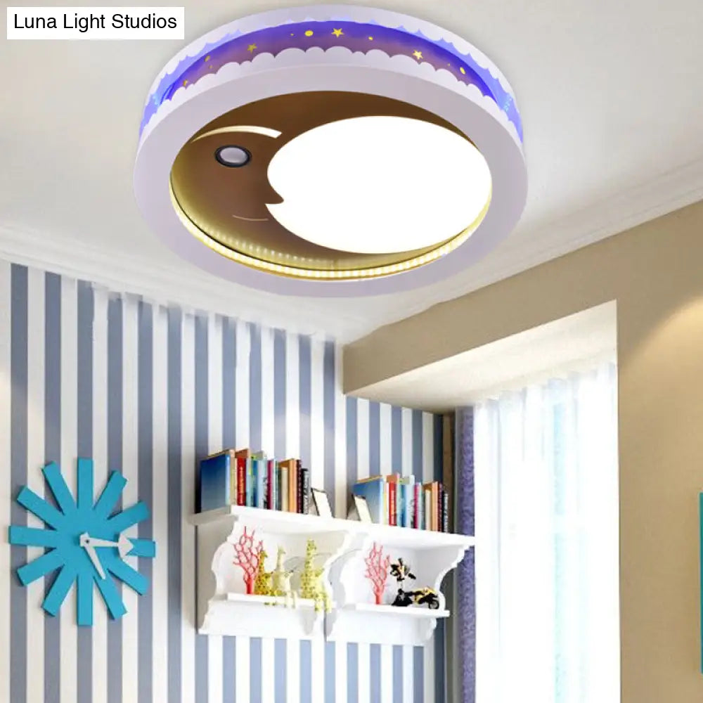 DecorBites™ Art Deco LED Flush Ceiling Light for Kids' Bedrooms - Acrylic Circle Design