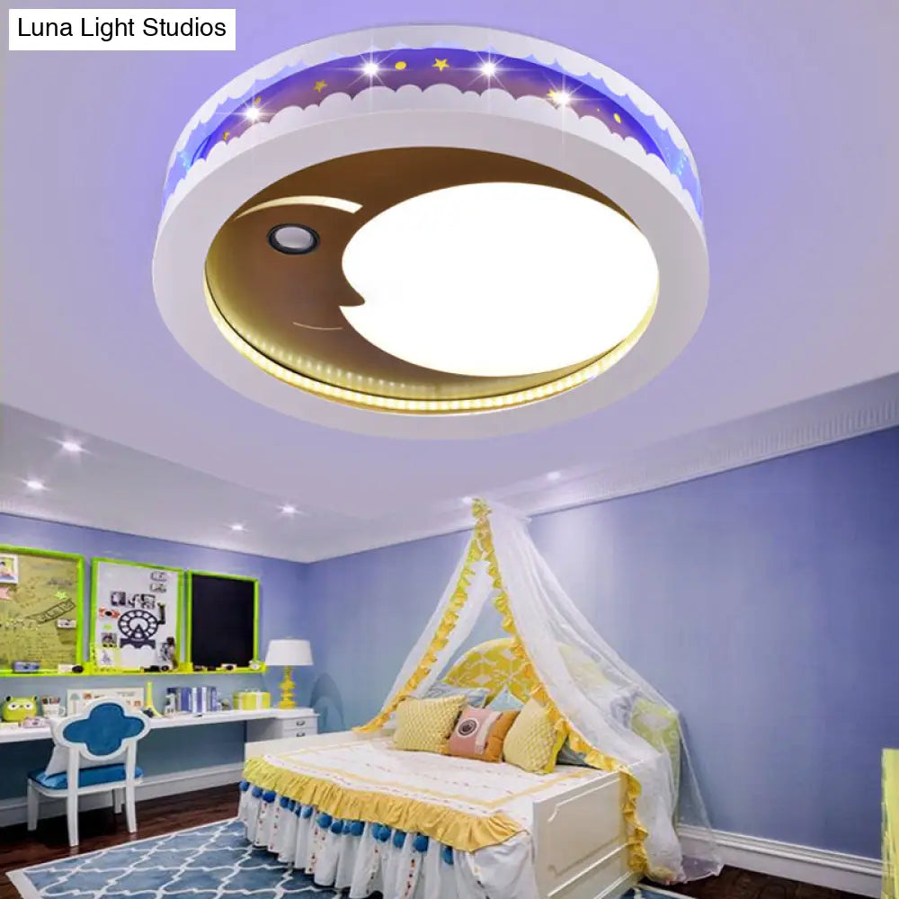 DecorBites™ Art Deco LED Flush Ceiling Light for Kids' Bedrooms - Acrylic Circle Design