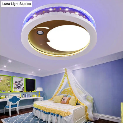 DecorBites™ Art Deco LED Flush Ceiling Light for Kids' Bedrooms - Acrylic Circle Design