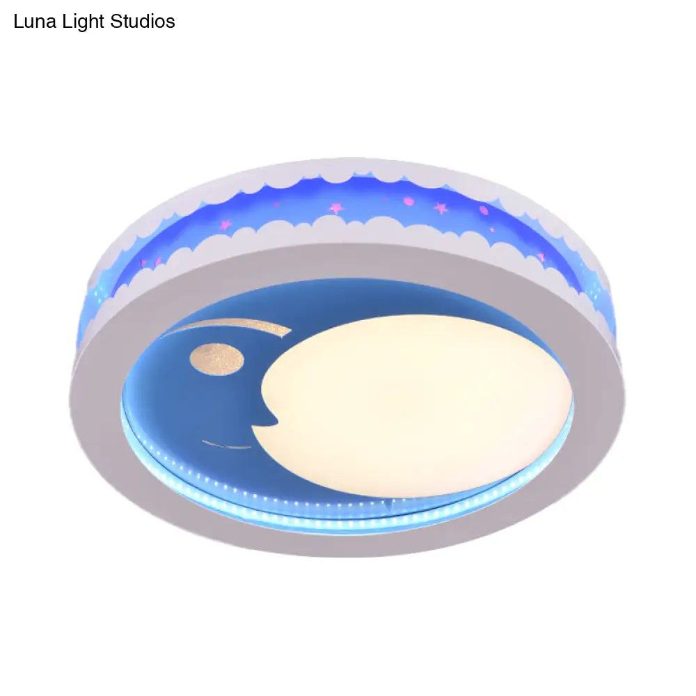 DecorBites™ Art Deco LED Flush Ceiling Light for Kids' Bedrooms - Acrylic Circle Design