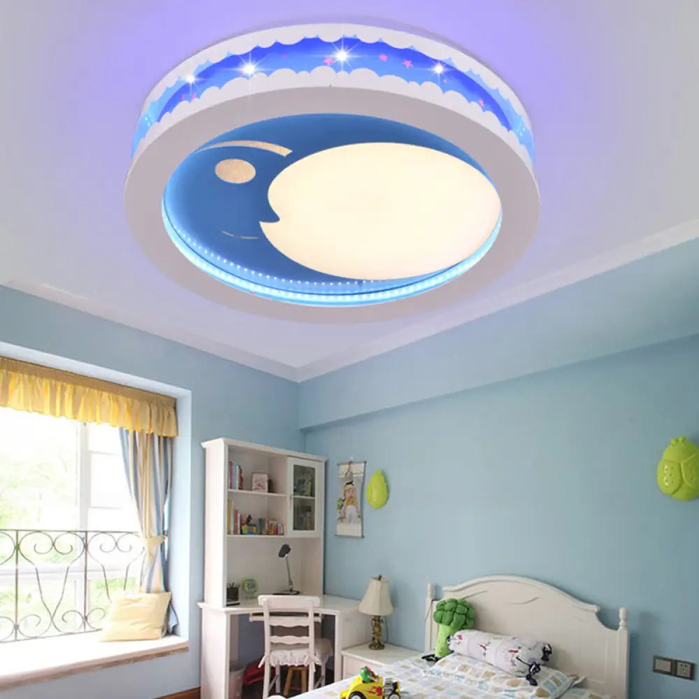 DecorBites™ Art Deco LED Flush Ceiling Light for Kids' Bedrooms - Acrylic Circle Design