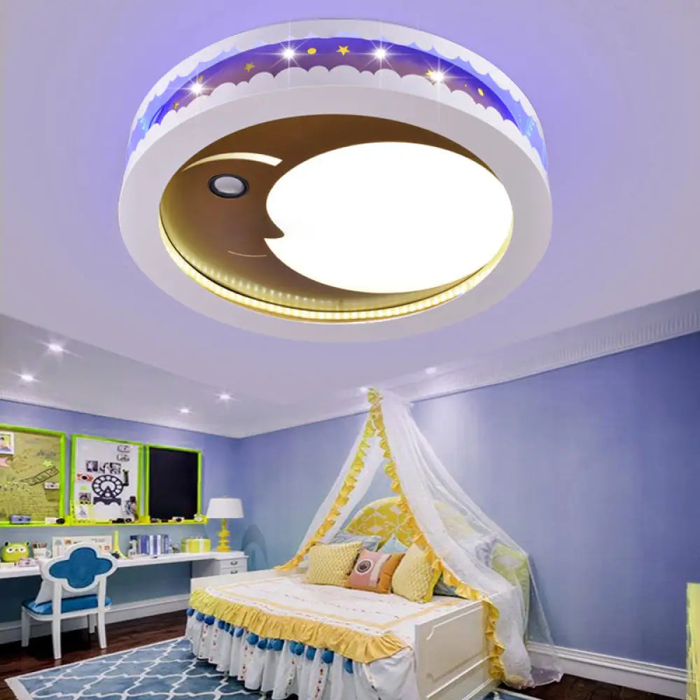 DecorBites™ Art Deco LED Flush Ceiling Light for Kids' Bedrooms - Acrylic Circle Design