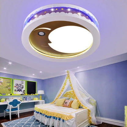 DecorBites™ Art Deco LED Flush Ceiling Light for Kids' Bedrooms - Acrylic Circle Design