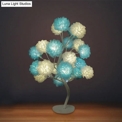 Lámpara de noche LED Art Déco: Luz nocturna floral con diseño ramificado - Blanca/Rosa/Azul para la decoración de la sala de estar