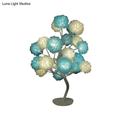Lámpara de noche LED Art Déco: Luz nocturna floral con diseño ramificado - Blanca/Rosa/Azul para la decoración de la sala de estar
