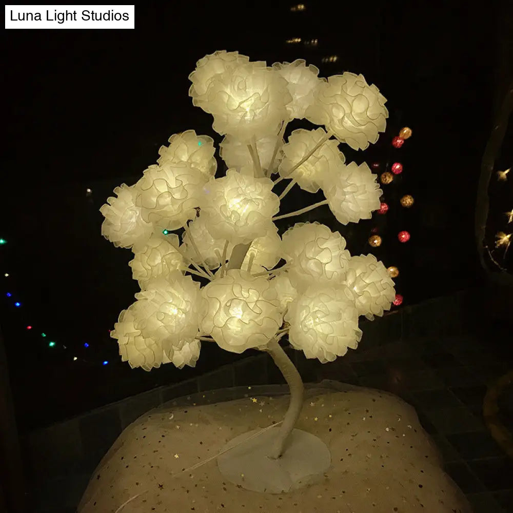 Lámpara de noche LED Art Déco: Luz nocturna floral con diseño ramificado - Blanca/Rosa/Azul para la decoración de la sala de estar