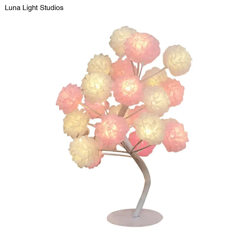 Lámpara de noche LED Art Déco: Luz nocturna floral con diseño ramificado - Blanca/Rosa/Azul para la decoración de la sala de estar