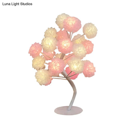 Lámpara de noche LED Art Déco: Luz nocturna floral con diseño ramificado - Blanca/Rosa/Azul para la decoración de la sala de estar