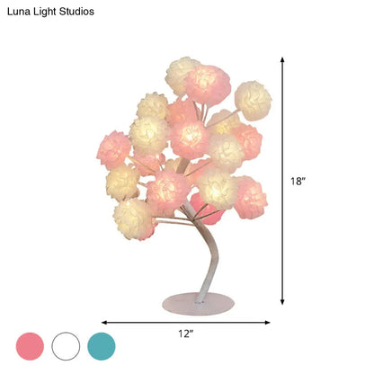 Lámpara de noche LED Art Déco: Luz nocturna floral con diseño ramificado - Blanca/Rosa/Azul para la decoración de la sala de estar
