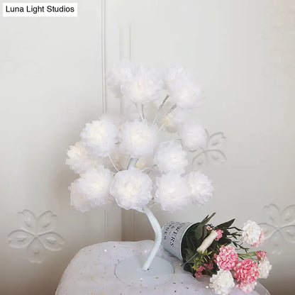 Lámpara de noche LED Art Déco: Luz nocturna floral con diseño ramificado - Blanca/Rosa/Azul para la decoración de la sala de estar