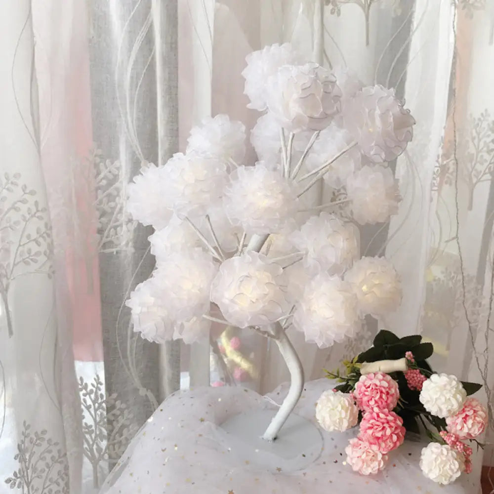 Lámpara de noche LED Art Déco: Luz nocturna floral con diseño ramificado - Blanca/Rosa/Azul para la decoración de la sala de estar