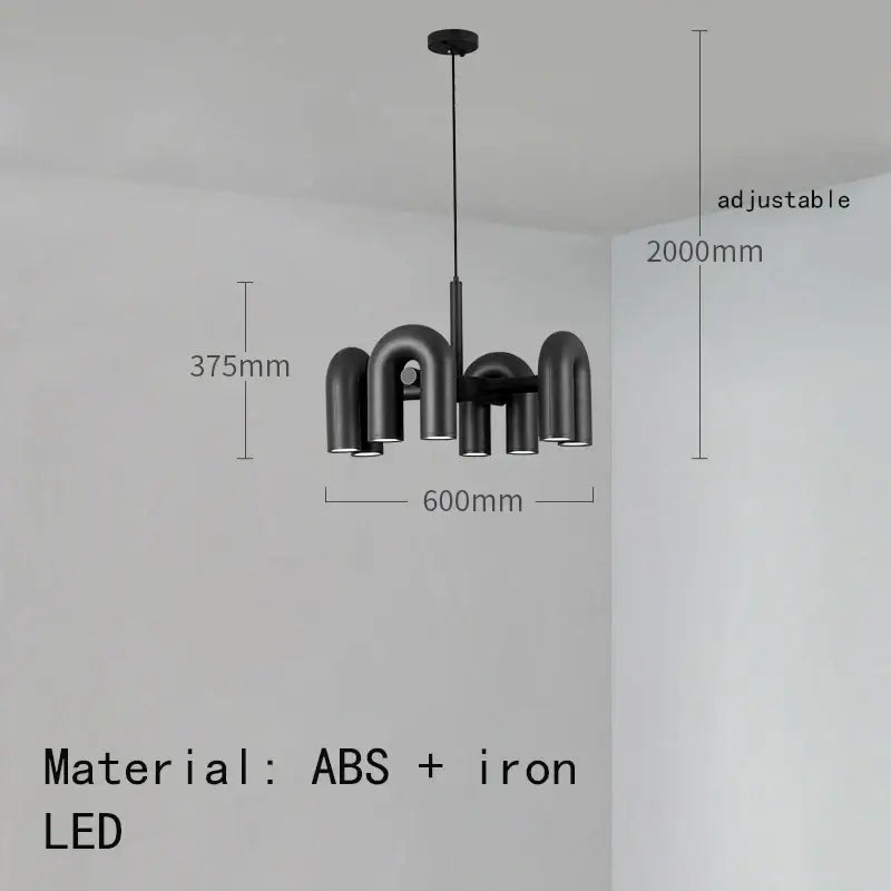 Black art deco metal industrial chandelier with curved abs and iron arms for dining room decorbites art deco lighting