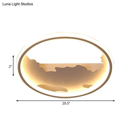 DecorBites™ Art Deco Metal LED Round Ceiling Light - White/Warm Light - Flush Mount for Living Room - Sizes: 16.5"/20.5"/23.5