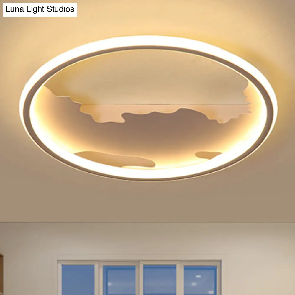 DecorBites™ Art Deco Metal LED Round Ceiling Light - White/Warm Light - Flush Mount for Living Room - Sizes: 16.5"/20.5"/23.5