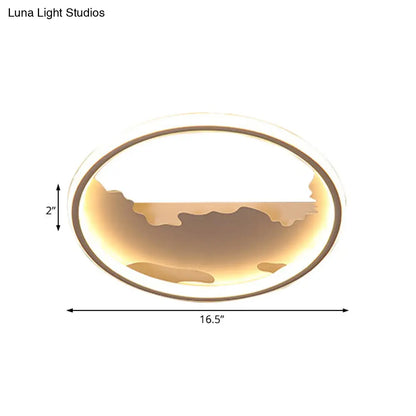 DecorBites™ Art Deco Metal LED Round Ceiling Light - White/Warm Light - Flush Mount for Living Room - Sizes: 16.5"/20.5"/23.5