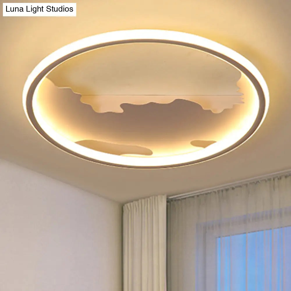 DecorBites™ Art Deco Metal LED Round Ceiling Light - White/Warm Light - Flush Mount for Living Room - Sizes: 16.5"/20.5"/23.5