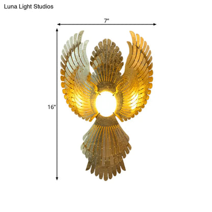 DecorBites™ DecorBites™ Art Deco Metal Phoenix Wall Light Sconce - Gold Finish for Living Room