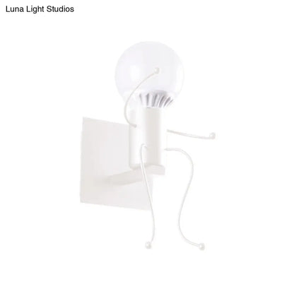 Aplique de pared Art Déco con forma humana metálica - Blanco y negro, luz de noche (1/2 cabezal)