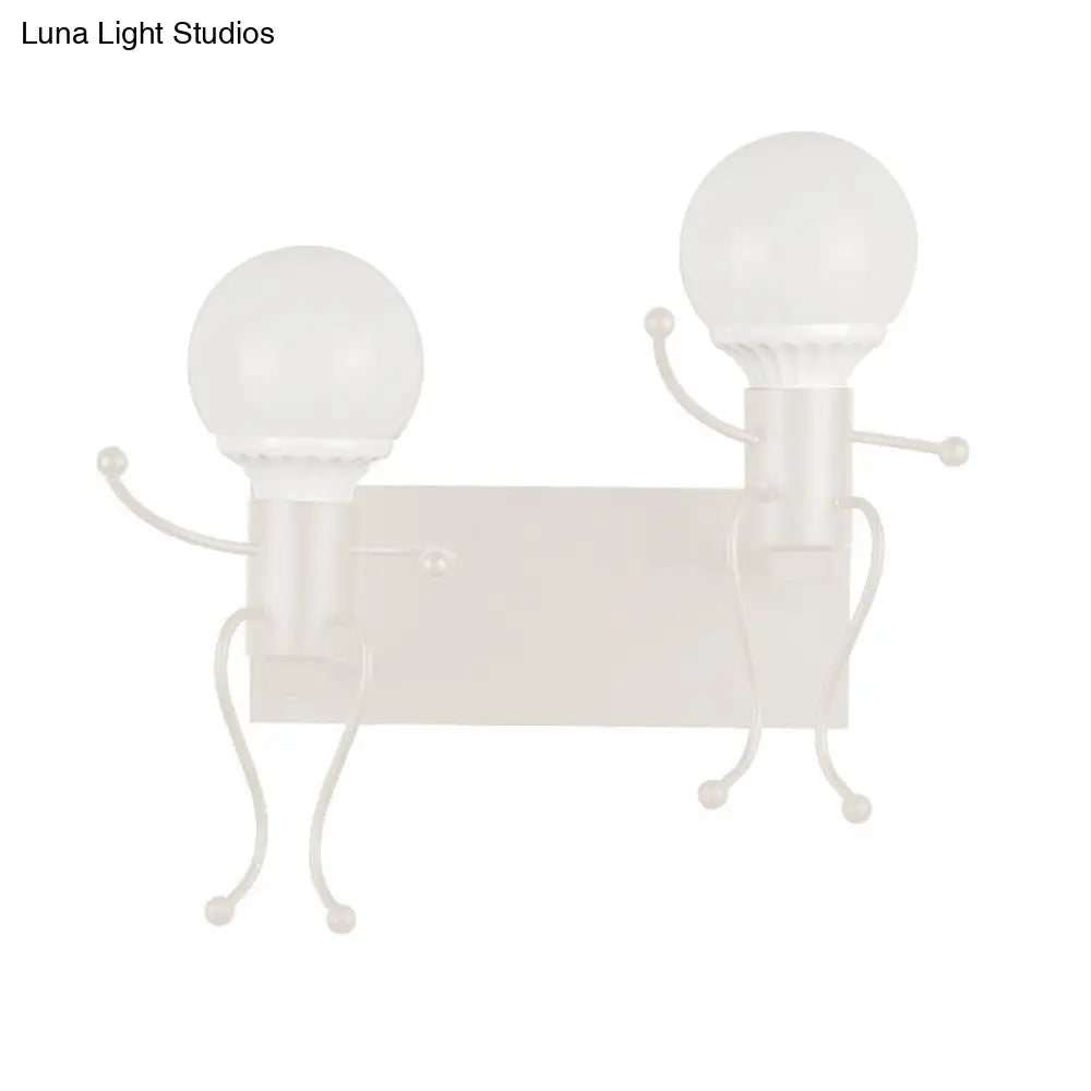 Aplique de pared Art Déco con forma humana metálica - Blanco y negro, luz de noche (1/2 cabezal)