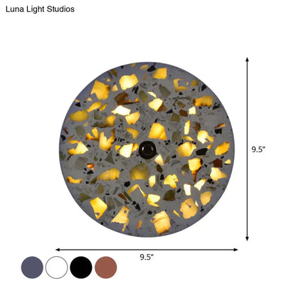 Art deco mosaic terrazzo led wall sconce with gray base and gold black fragmented tiles for living room lighting