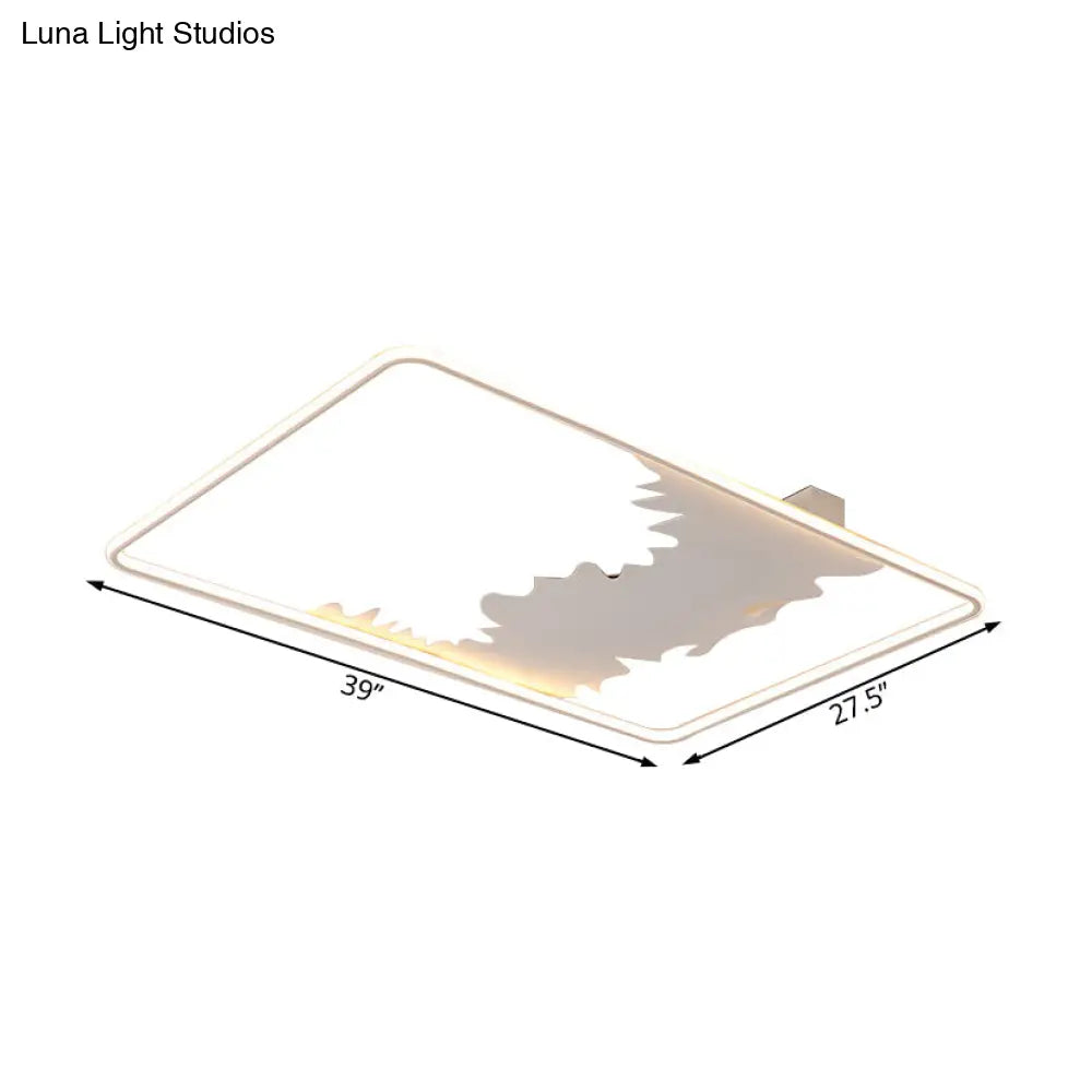 DecorBites™ DecorBites™ Art Deco Oblong LED Ceiling Flush Light in White/Warm Light, 34.5"/39" Wide