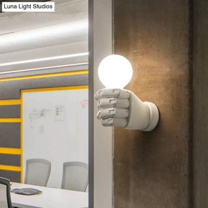 Aplique de pared Art Déco de resina - 1 cabezal blanco/negro, ideal para oficina