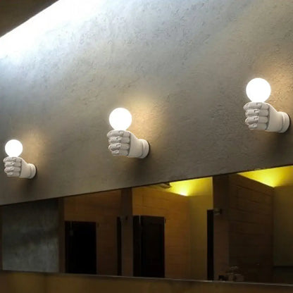 Aplique de pared Art Déco de resina - 1 cabezal blanco/negro, ideal para oficina