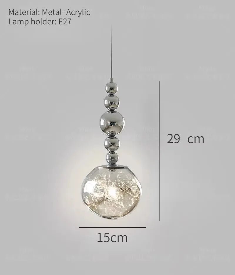 Art Deco Silver Lava Pendant Light in Acrylic and Metal - Decorbites