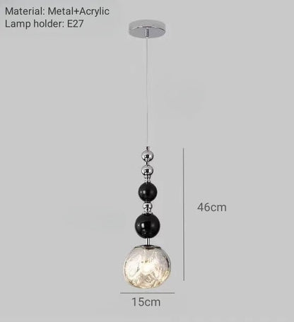 Art Deco Silver Lava Pendant Light in Acrylic and Metal - Decorbites