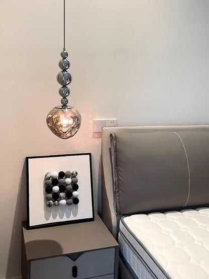 Art Deco Silver Lava Pendant Light in Acrylic and Metal - Decorbites
