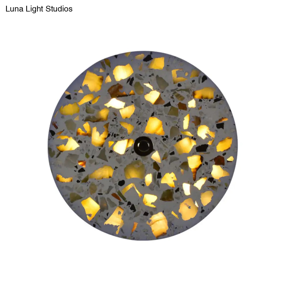 DecorBites™ Art Deco Terrazzo LED Wall Light: Black, Red, Blue Flush Mount Sconce for Living Room