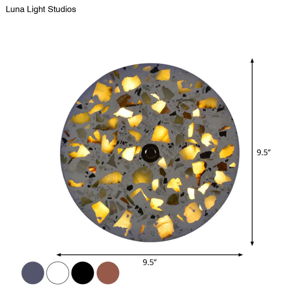 DecorBites™ Art Deco Terrazzo LED Wall Light: Black, Red, Blue Flush Mount Sconce for Living Room