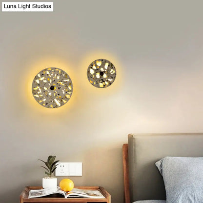 DecorBites™ Art Deco Terrazzo LED Wall Light: Black, Red, Blue Flush Mount Sconce for Living Room