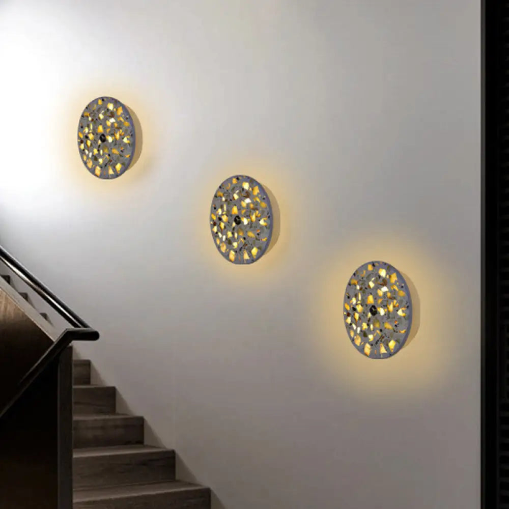 DecorBites™ Art Deco Terrazzo LED Wall Light: Black, Red, Blue Flush Mount Sconce for Living Room