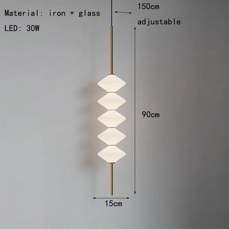 Art Deco White Glass Pendant Light With Gold Metal Wire - Decorbites