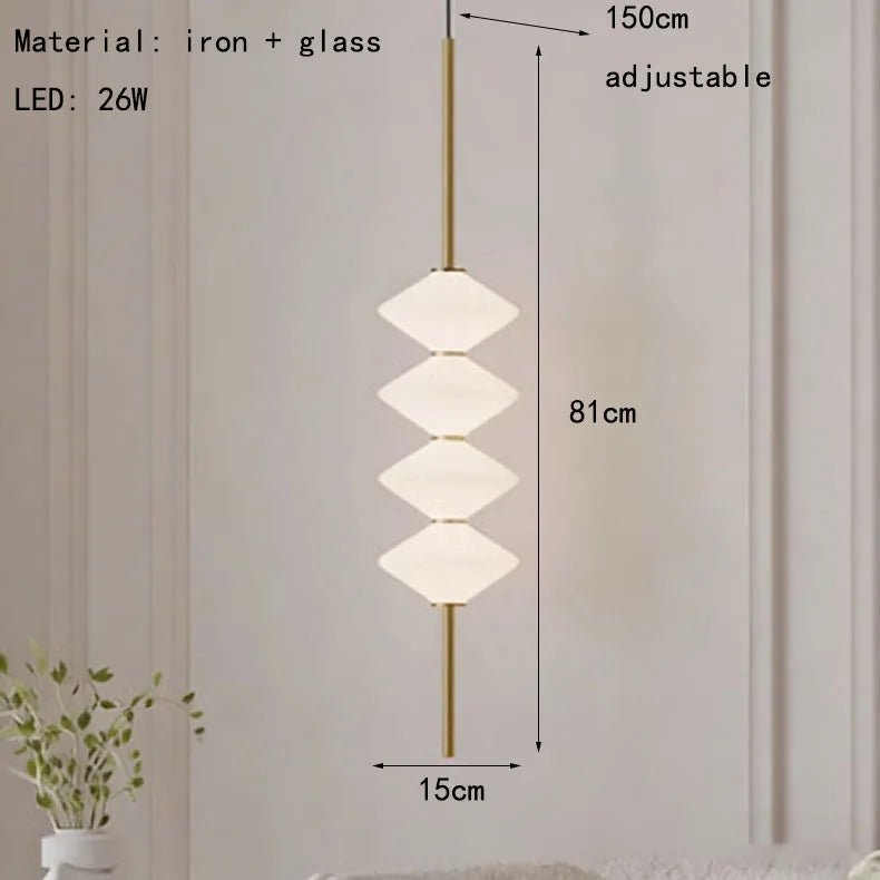 Art Deco White Glass Pendant Light With Gold Metal Wire - Decorbites