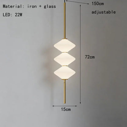 Art Deco White Glass Pendant Light With Gold Metal Wire - Decorbites