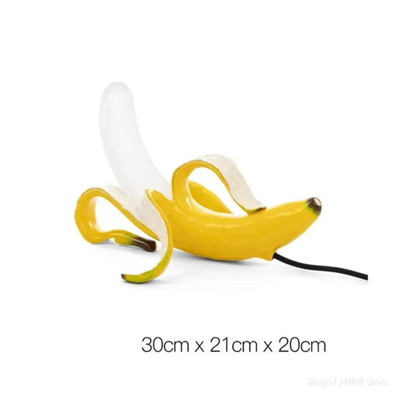 Art deco yellow banana lighting fixture with decorbites glass lampshade led featuring a peeled peel usb charger design