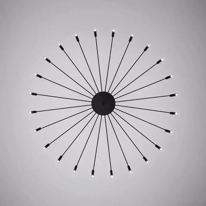 Black metal decorbites art pendant chandelier with slender arms and led bulbs ideal for living room lighting decor