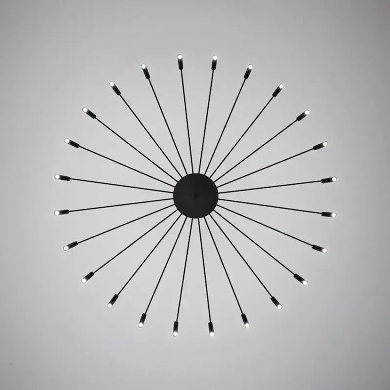 Black metal decorbites art pendant chandelier with slender arms and led bulbs ideal for living room lighting decor