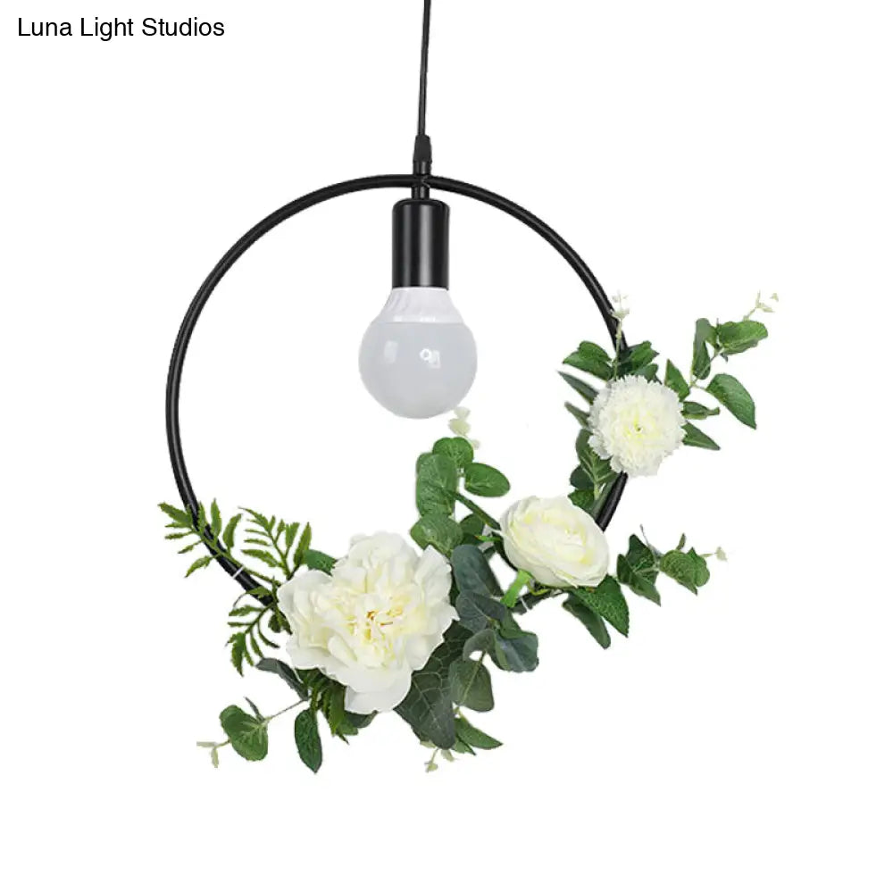 Artificial Flower Pendant with Loft Style Iron Frame - Triangle, Round, Square Design