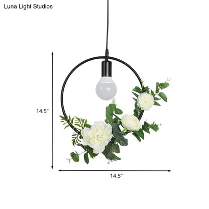 Artificial Flower Pendant with Loft Style Iron Frame - Triangle, Round, Square Design