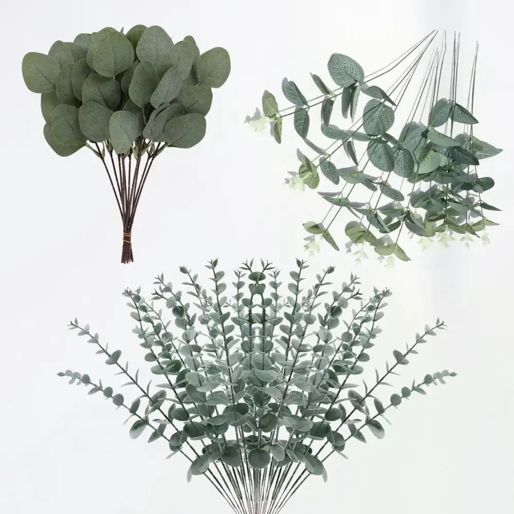 Artificial flower plants eucalyptus stems 30pcs artificial foliage in varying green shades for wedding decor use